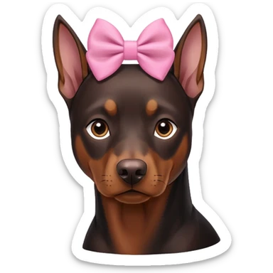 doberman with pink bow sticker