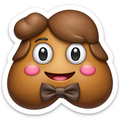 A distinguished poop emoji with a bowtie sticker