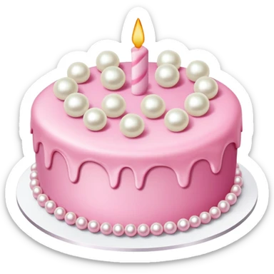 pink cake decorated with pearls sticker