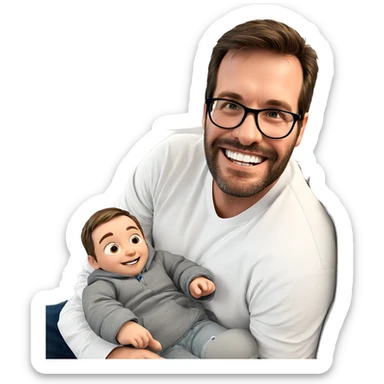 boys smiling together indoors sticker