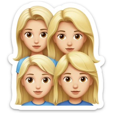 A beautiful blond girl chased by three men sticker