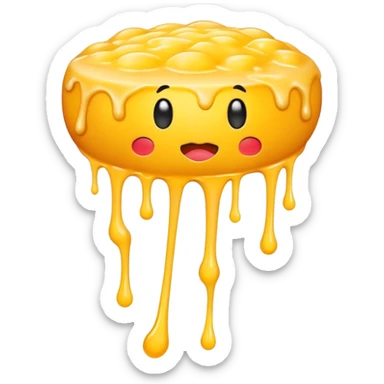 Bright yellow melting cheese ball no face sticker