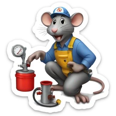 rat plumber heating sticker