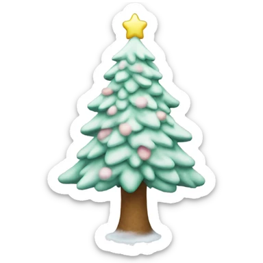 Pastel Christmas tree with snow on it sticker