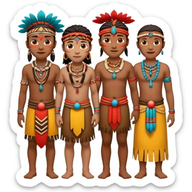 tribals in tribal colors fstival time sticker