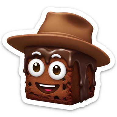brownie with a hat sticker