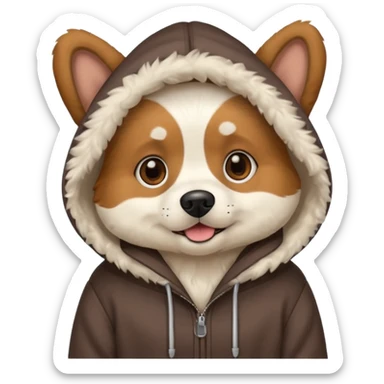 dog with a hoodie  sticker