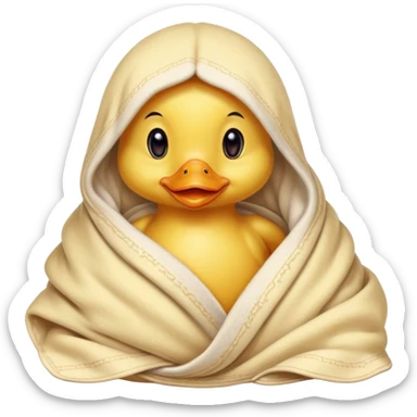 Duckling cozy in blanket sticker
