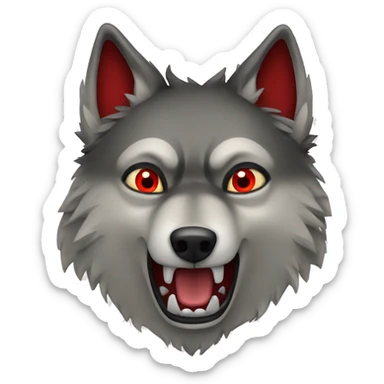 scary wolf with red eyes sticker