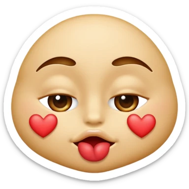 the literal kissing emoji whilst twinking but just wothout rhe heart: twinking amoji while kissing  sticker