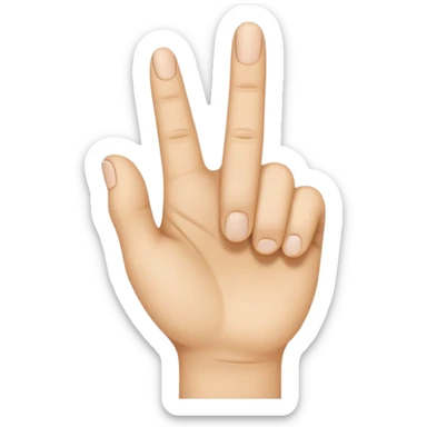 “Emoji-style hand making the letter ‘L’, with the index finger slightly curved. Clean, simple design, smooth shapes, neutral skin tone. White or transparent background, high resolution.” sticker