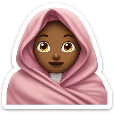 Girl wrapped in blanket  sticker