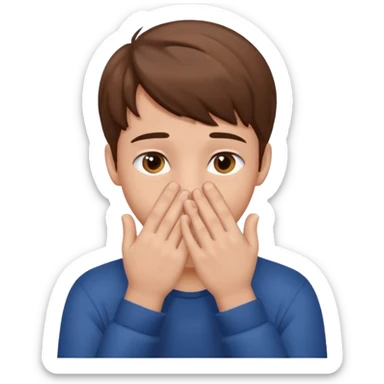 Create a shyness imoji Boys imoji Boys imoji hand in face hand in full face sticker