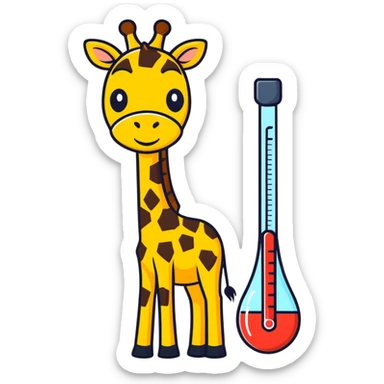 Sick giraffe sticker