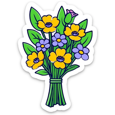 Happy Mothers Day with flowers sticker