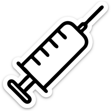 syringe, hand drawn outline style sticker