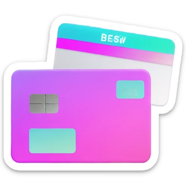 Vaporwave color themed credit card emoji, DO NOT INCLUDE NUMBERS OR TEXT sticker