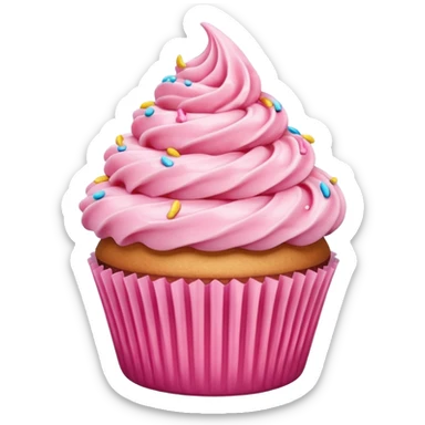 Cupcake with pink icing sticker