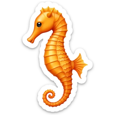 orange seahorse sticker