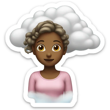 Girl on cloud sticker