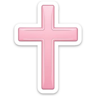 Light pink simple straight cross sticker