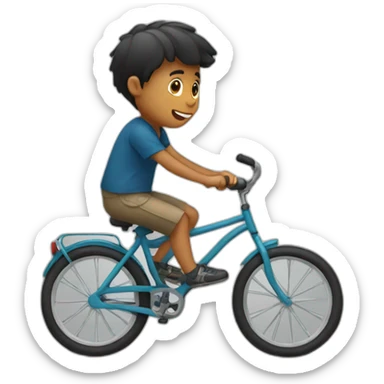 a boy,ride-bicycle sticker