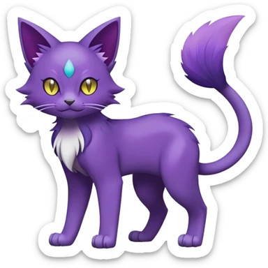 Purrloin-Delcatty-Pokémon-Fakémon-hybrid-creature (full body) sticker