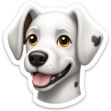 Black and white dog with pointy ears sticker