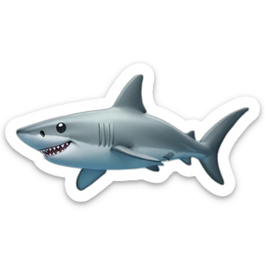 A friendly shark stuffed toy sticker