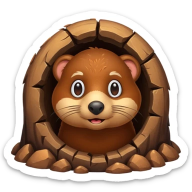 A Mole Coming Out Of A Hole sticker