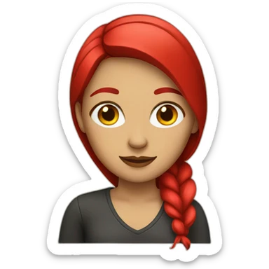 red girl graphic designer sticker