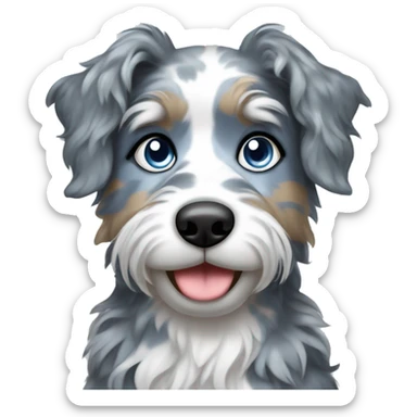 Blue Merle Doodle with Light Blue Eyes/Pupils sticker