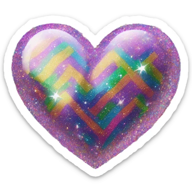 lisa frank glitter heart sticker