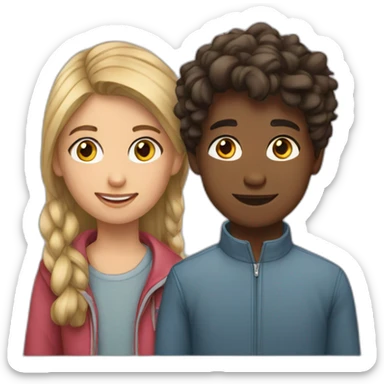 Un adolescent et une adolescente sticker