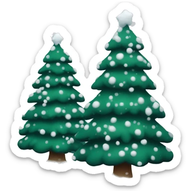 dark green christmas tree with snow on ot sticker