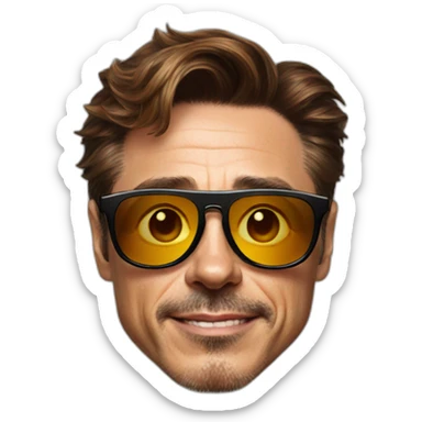 Robert Downey Jr. with sun glasses sticker