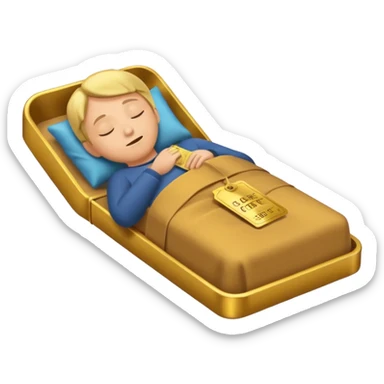 emoji of a person sleeping while a floating opportunity like a golden ticket drifts away with transparent background alpha channel sticker