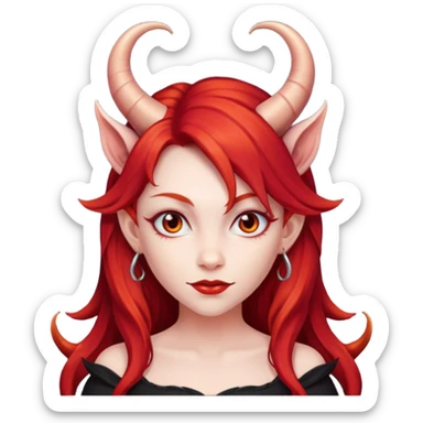 long hair devil girl sticker