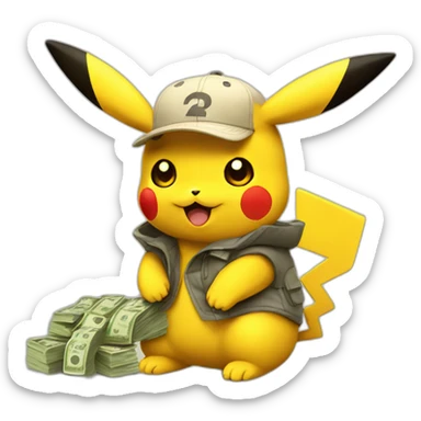 Pikachu spend money  sticker