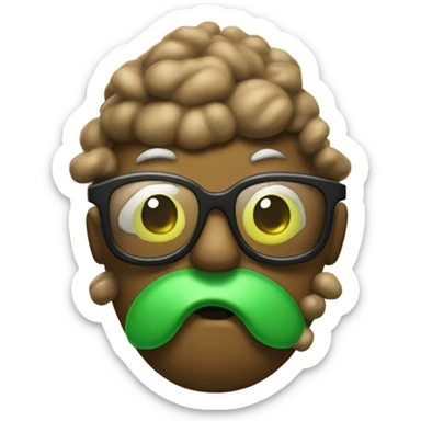 Poop with glasses that green and extra stinky sticker