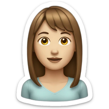 white-woman-with-brown-hair-and-bangs sticker