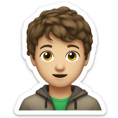 kazakh-boy-green eyes-brown hair sticker