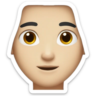 White boy with straight black hair and brown eyes sticker