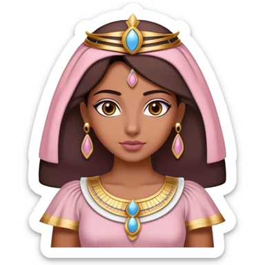 egyptian princess wearing dusky pink and white dress sticker
