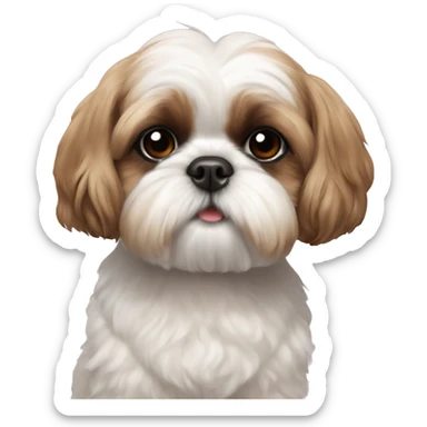 Shih tzu sitting next to Devon Rex  sticker