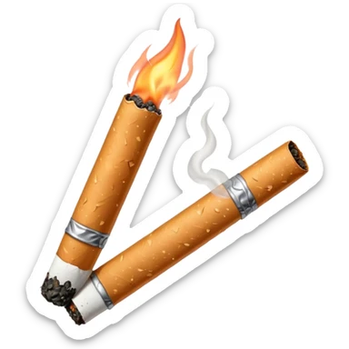 White background, cigarette sticker