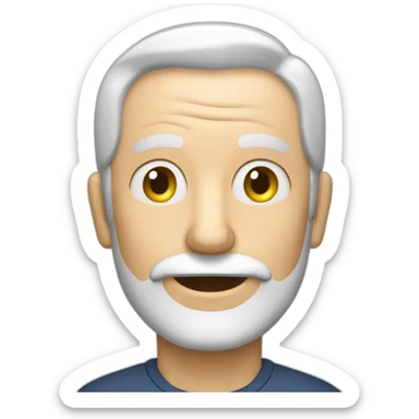 caucasian older male with small beard counting money sticker