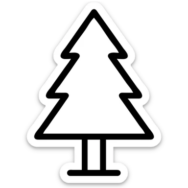 pine tree with simple lines sticker