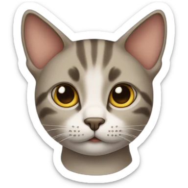 Cat with smaller ears than usual sticker