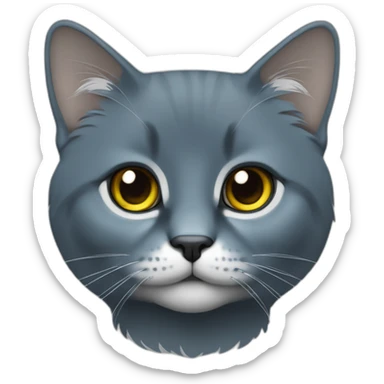 Gato azul ruso gris oscuro de ojos amarillo verdoso sticker